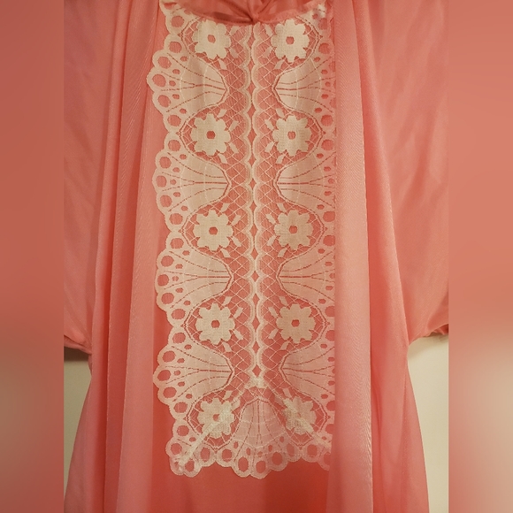 Vintage Chiffon Bright Pink Nightgown - Picture 3 of 5